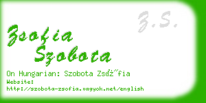 zsofia szobota business card